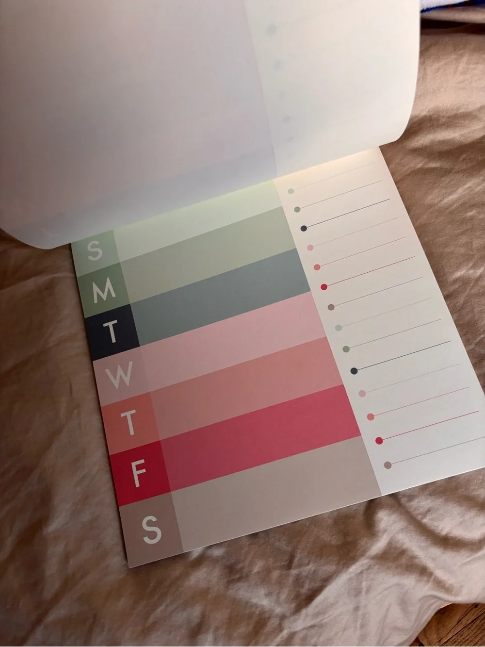 Weekly Pastel Planner Pad - Pink, Peach, Teal